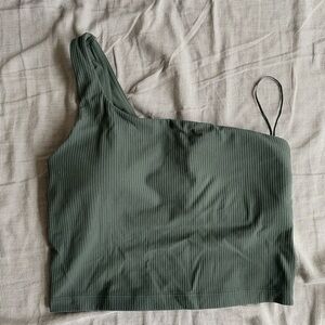 lululemon nulu asymmetrical yoga tank | dark forest | size 6